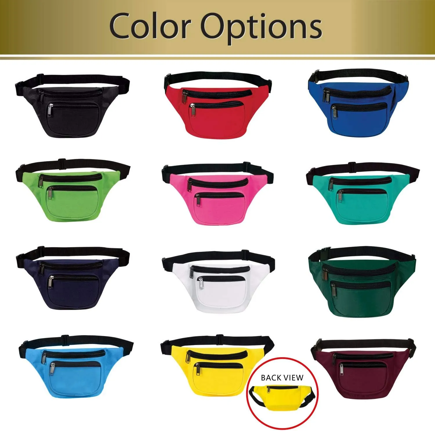 Fanny Pack, AirBuyW 3 Zippered Compartments Adjustable Strap Crossbody Festival Workout Concert Traveling Running Biking Sport Fashion Waist Fanny Pack Bag For Women Men Royal Blue