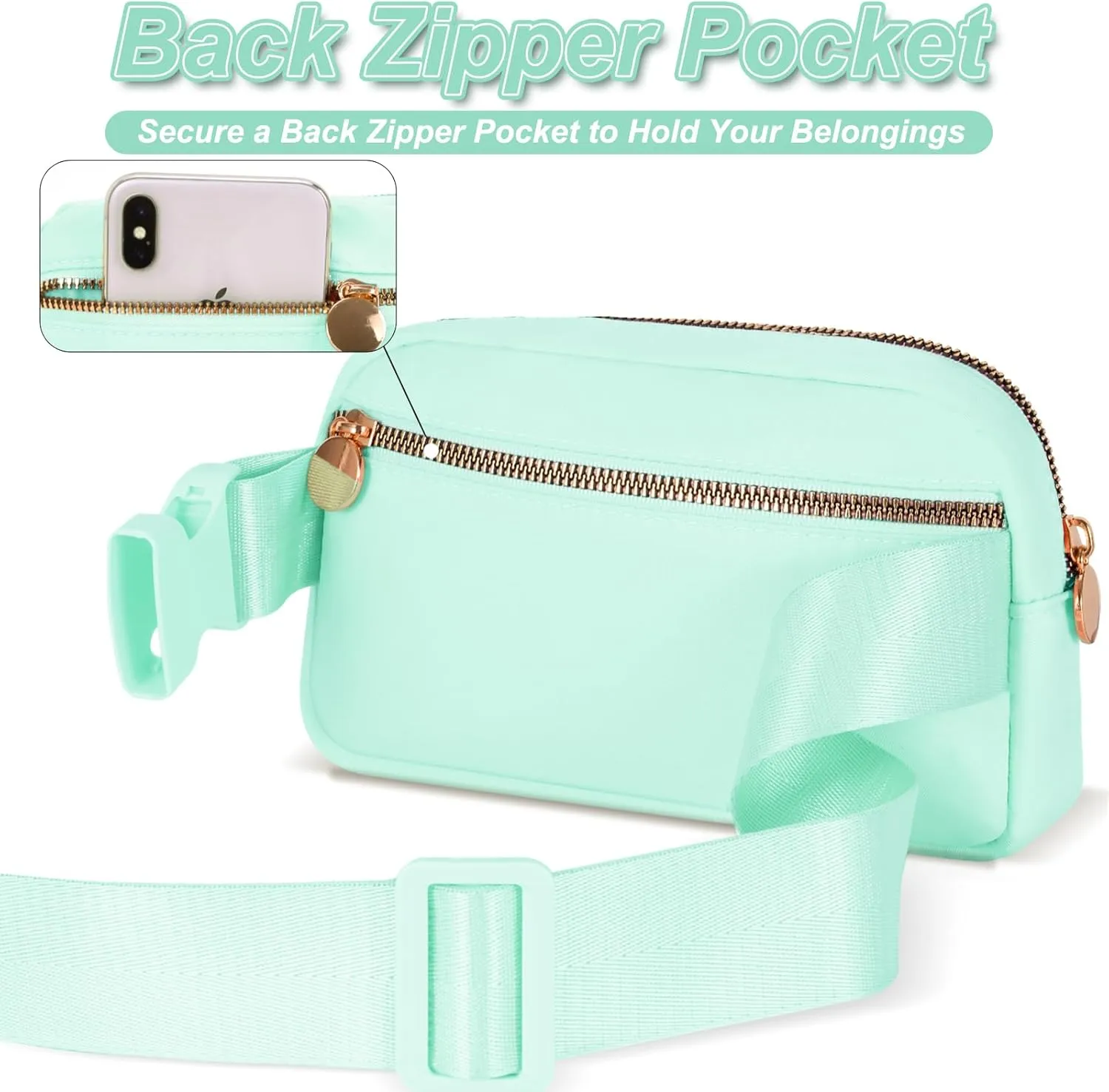 Fanny Pack Belt Bag Crossbody Bags with Initials Letter Patch Trendy Stuff for Teens Cute Stuff Birthday Gifts for Teenager Girls | Light Green,Initial A