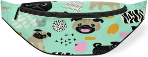 Fanny Pack for Women Men Waist Pack Abstract Dog Painting Crossbody Bag with Adjustable Straps for Hiking Running Walking Travel Cycling
