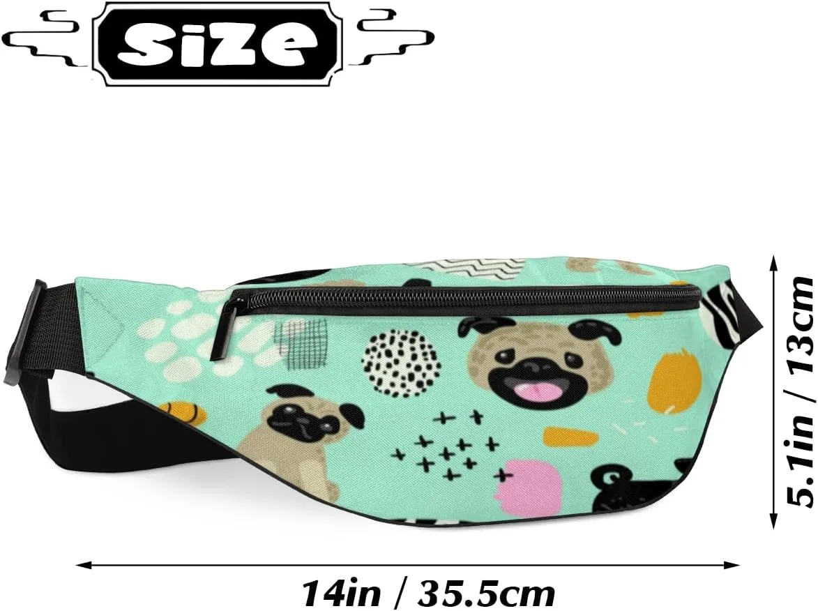 Fanny Pack for Women Men Waist Pack Abstract Dog Painting Crossbody Bag with Adjustable Straps for Hiking Running Walking Travel Cycling