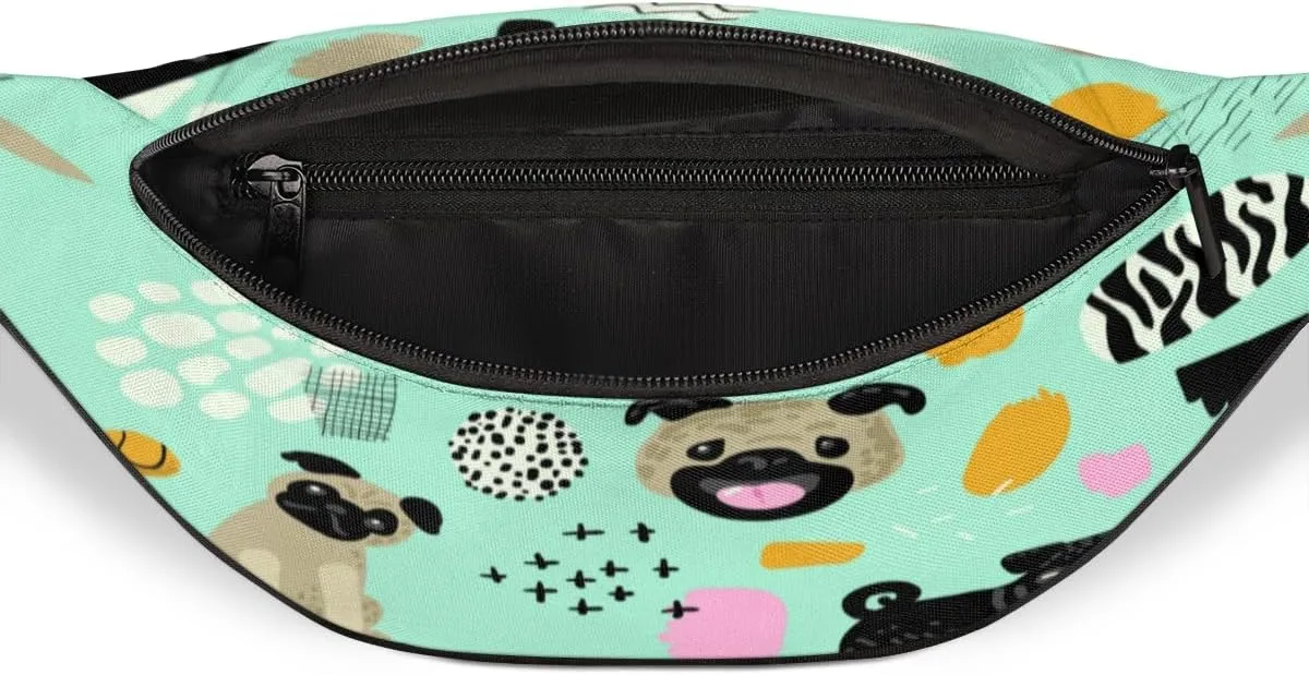 Fanny Pack for Women Men Waist Pack Abstract Dog Painting Crossbody Bag with Adjustable Straps for Hiking Running Walking Travel Cycling