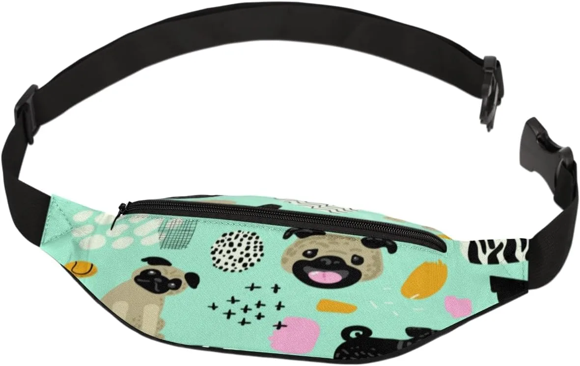 Fanny Pack for Women Men Waist Pack Abstract Dog Painting Crossbody Bag with Adjustable Straps for Hiking Running Walking Travel Cycling