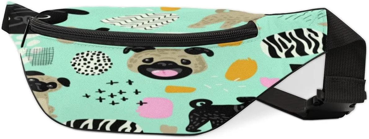Fanny Pack for Women Men Waist Pack Abstract Dog Painting Crossbody Bag with Adjustable Straps for Hiking Running Walking Travel Cycling