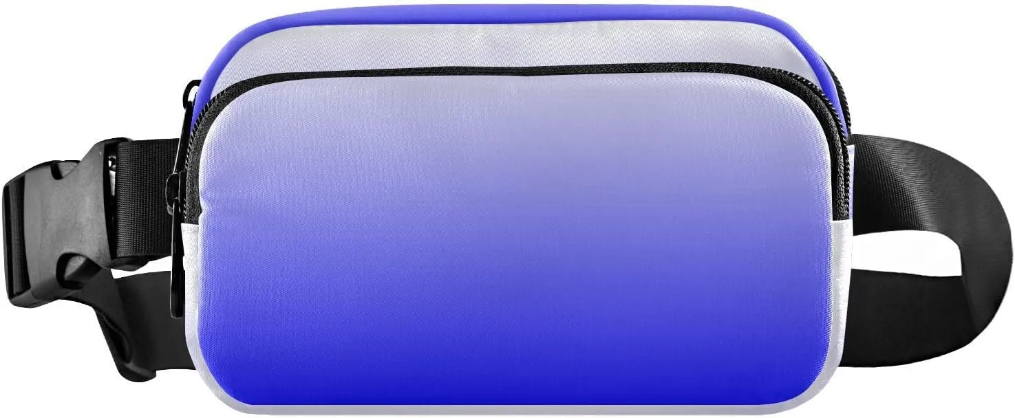 Fanny Pack for Women Men with Zipper Blue Fashion Waist Pack, Small Cross Body bags for Running,Hiking,Cycling,Travel 20804-1