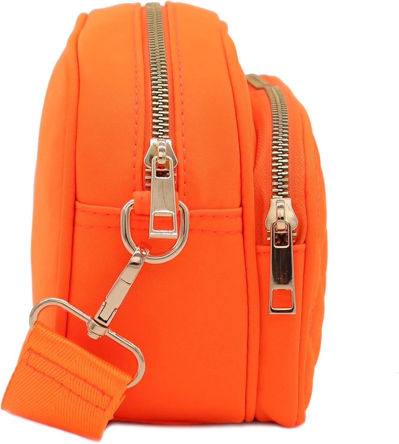 FashionPuzzle Quilted Nylon Crossbody Bag with Wide Strap