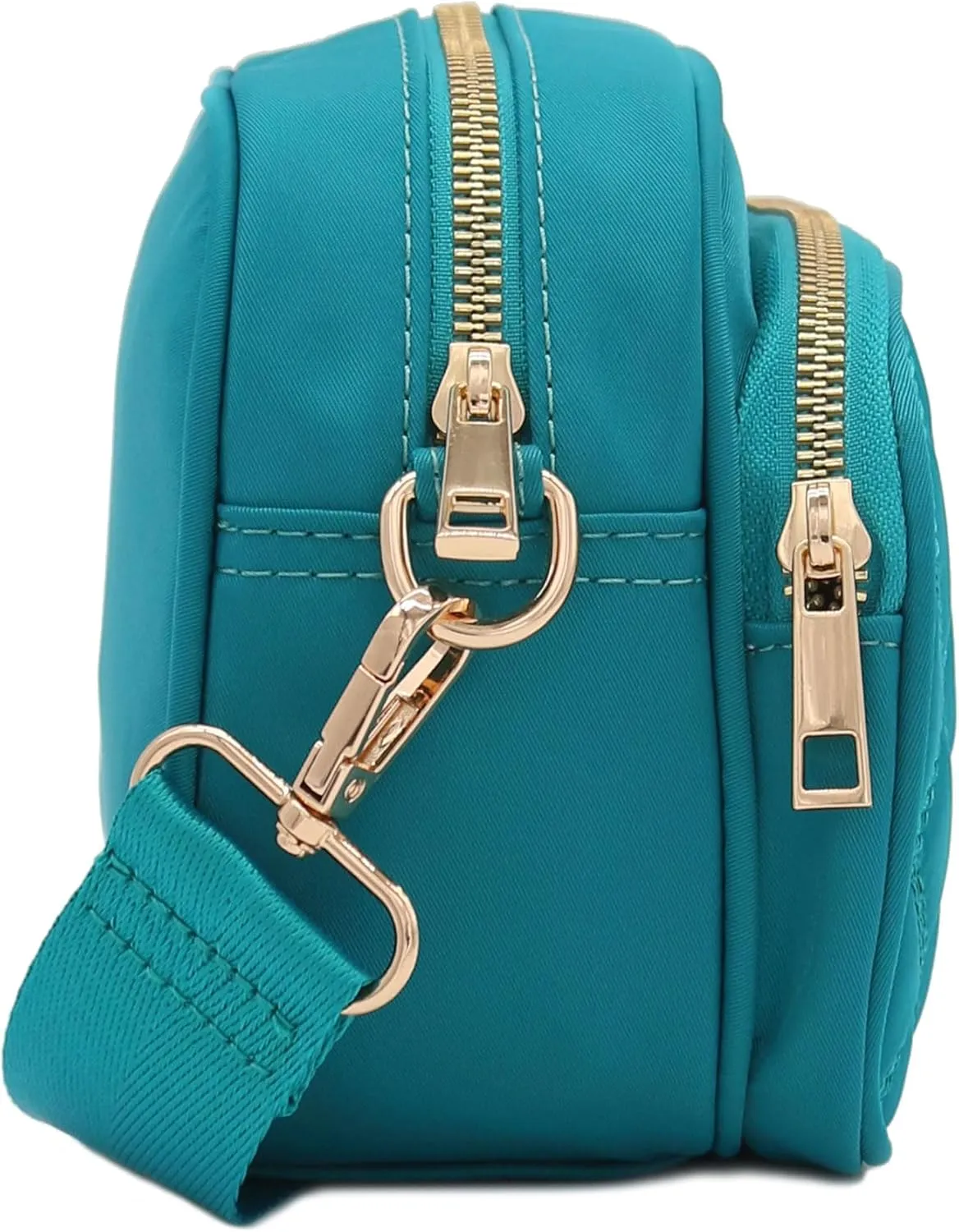 FashionPuzzle Quilted Nylon Crossbody Bag with Wide Strap