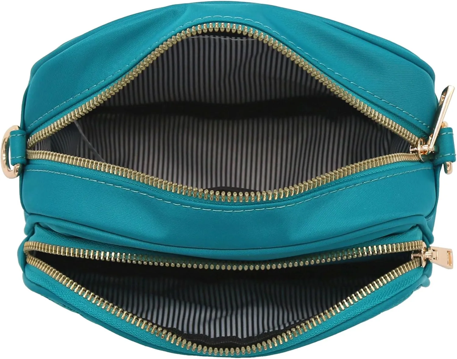 FashionPuzzle Quilted Nylon Crossbody Bag with Wide Strap