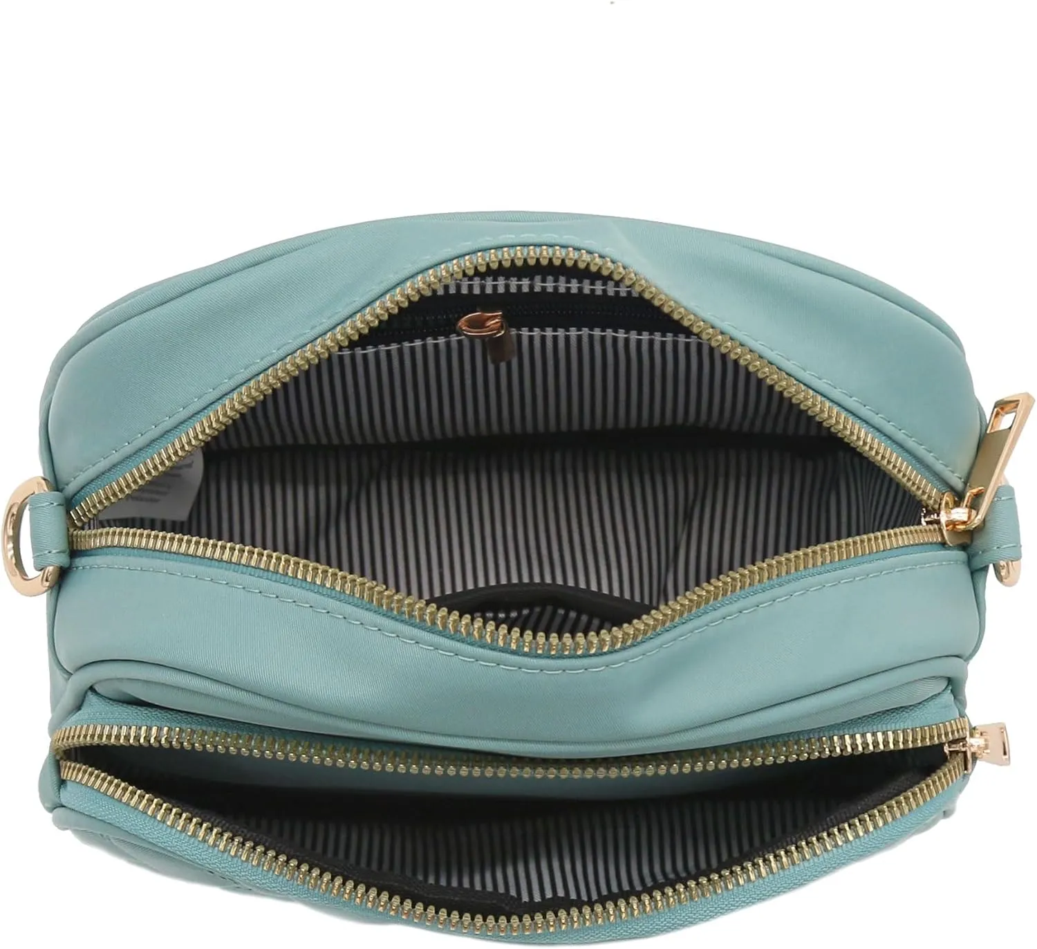 FashionPuzzle Quilted Nylon Crossbody Bag with Wide Strap