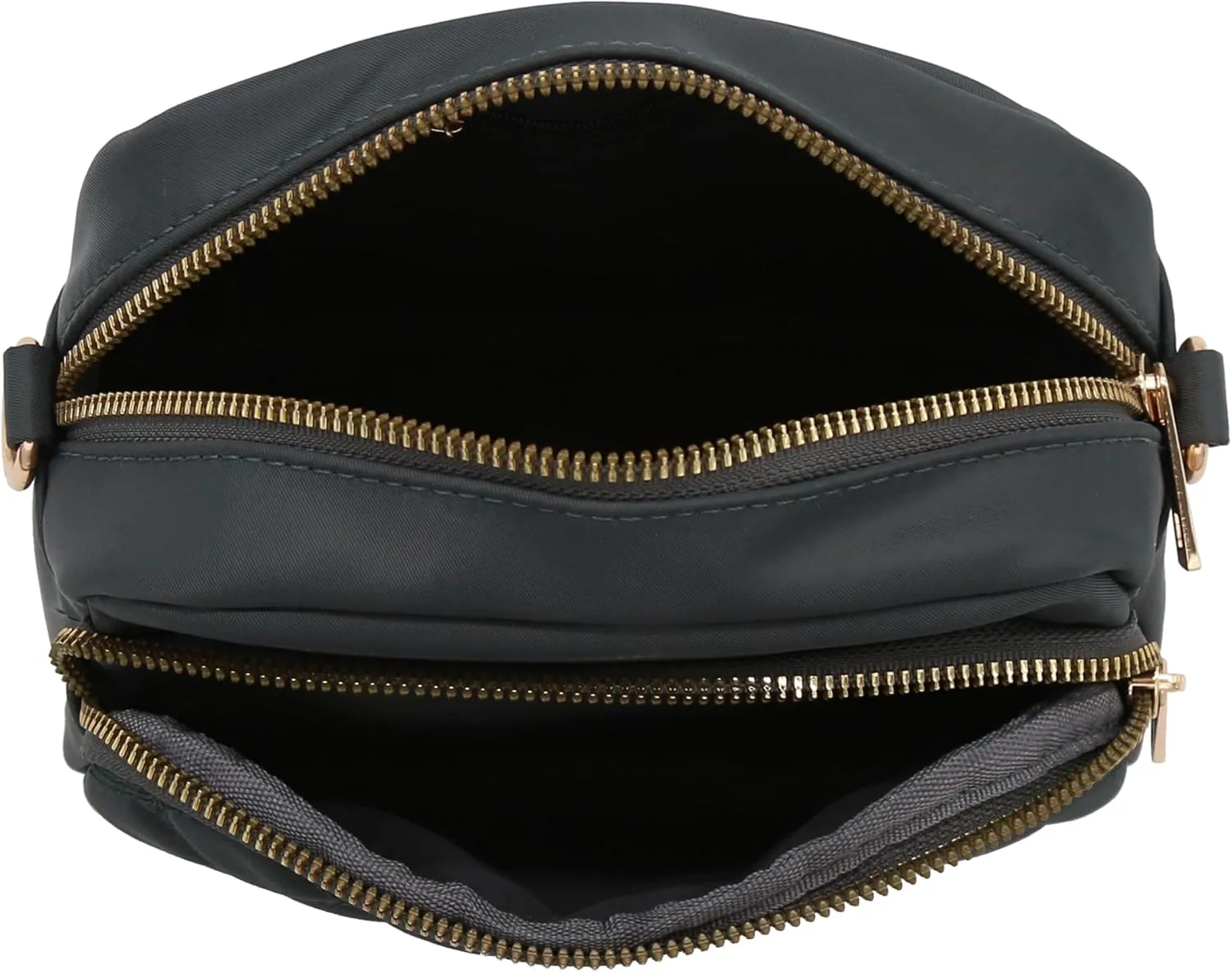 FashionPuzzle Quilted Nylon Crossbody Bag with Wide Strap