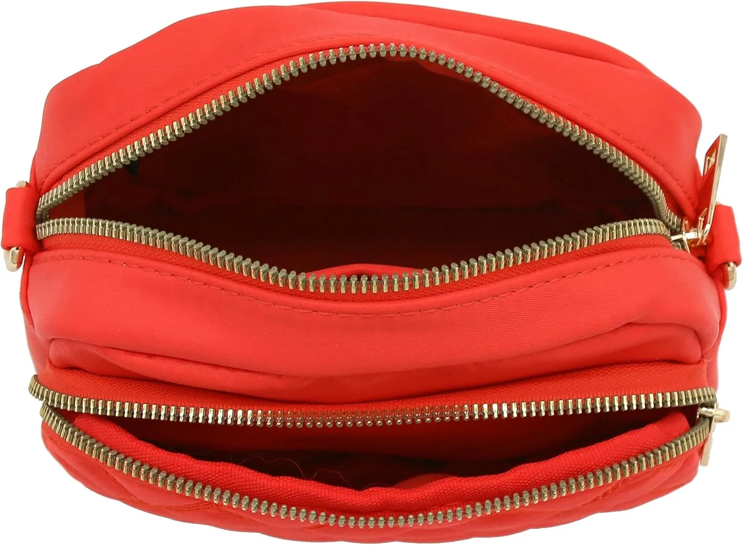 FashionPuzzle Quilted Nylon Crossbody Bag with Wide Strap