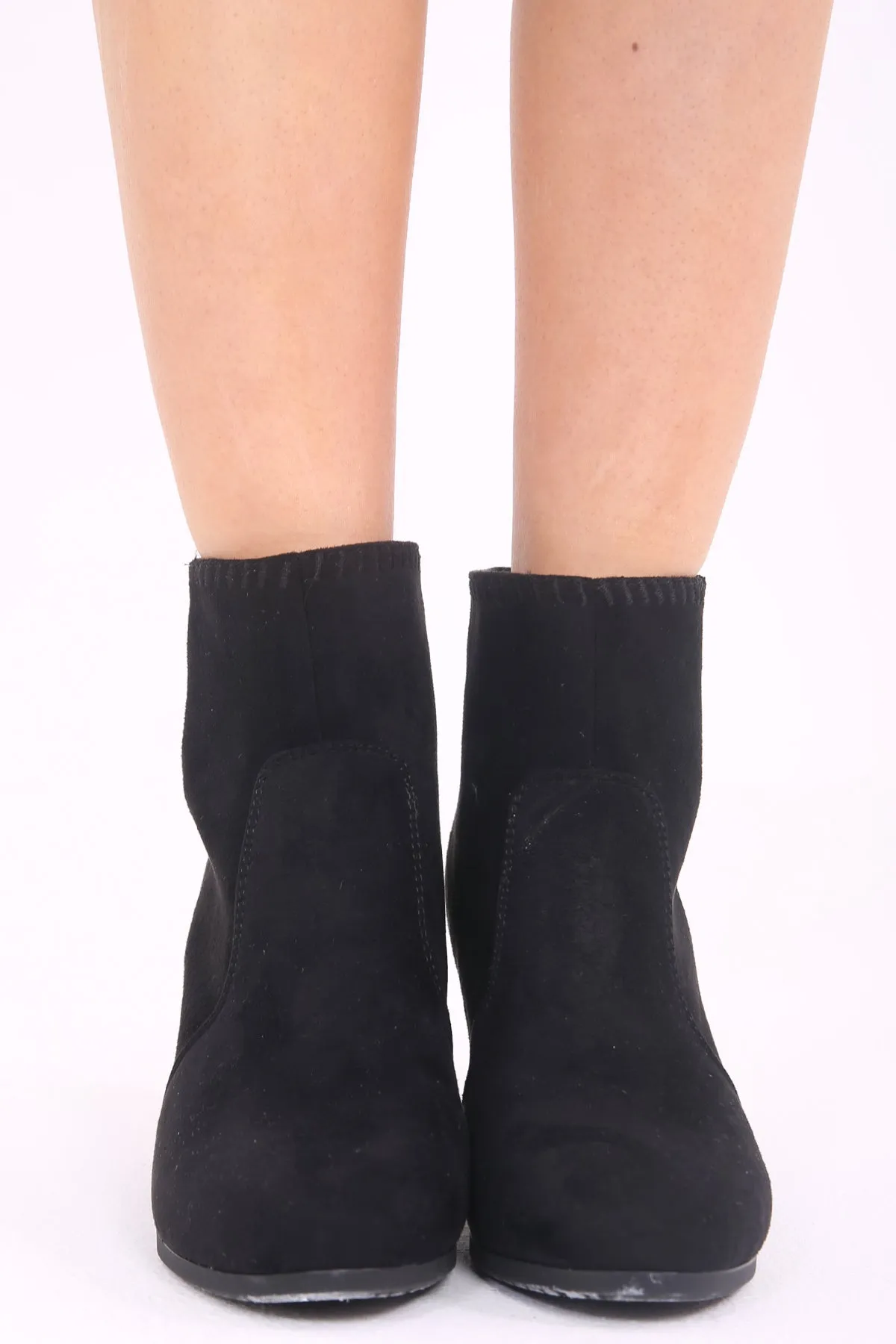 Faux Suede Tasseled Zip Ankle Boots