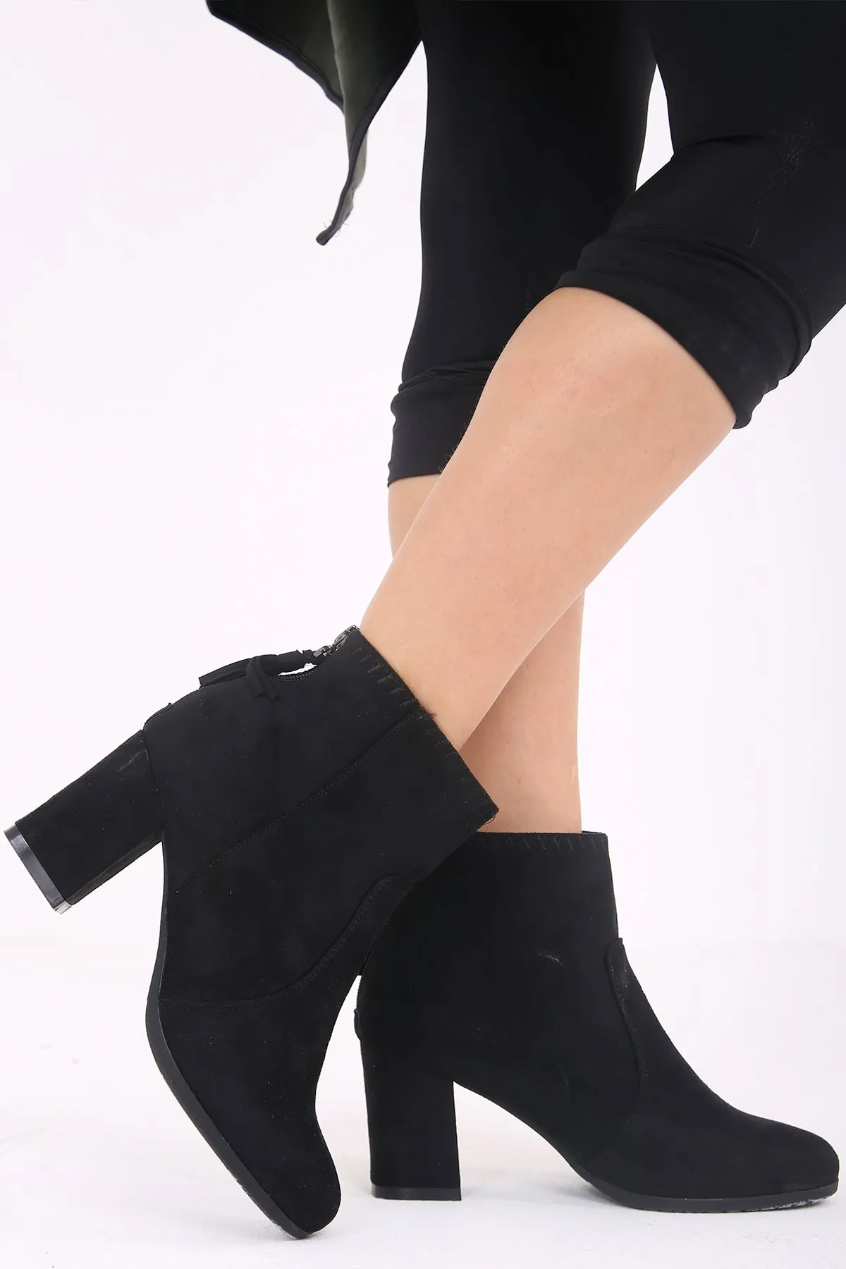 Faux Suede Tasseled Zip Ankle Boots