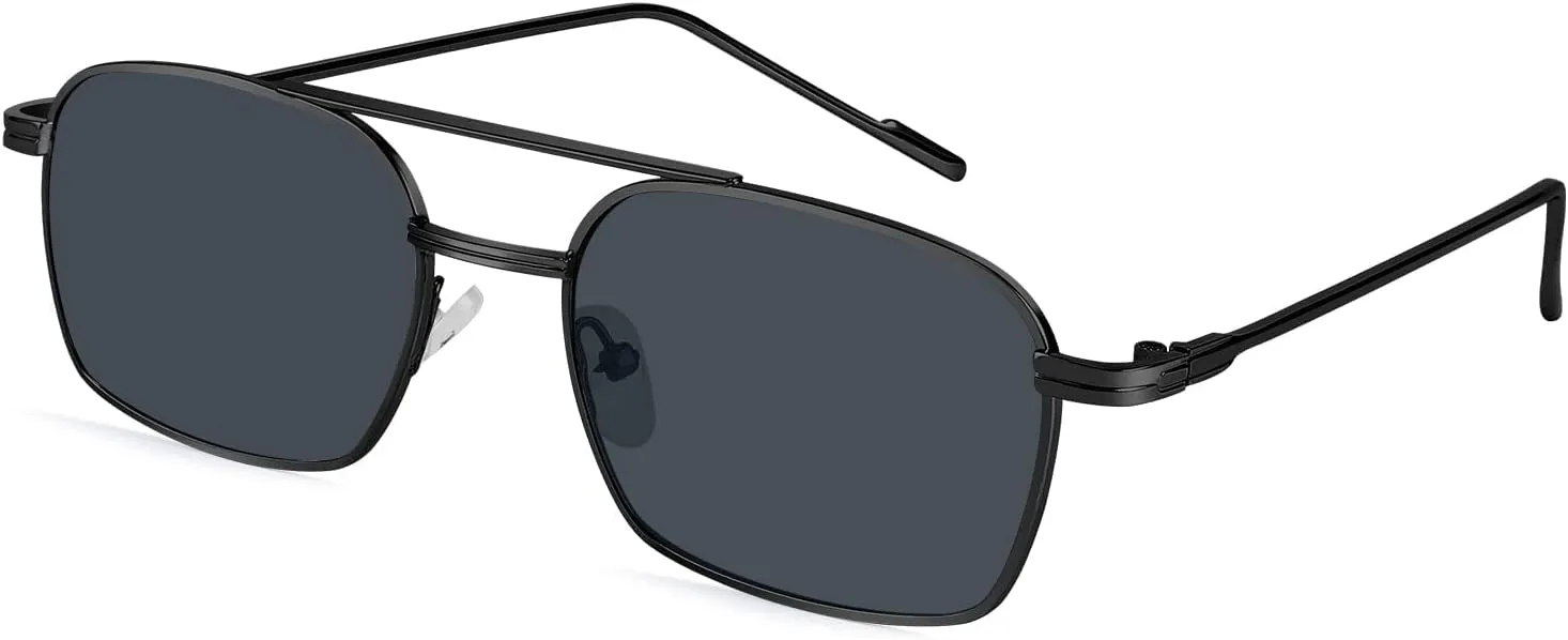 FEISEDY Fashion Square Aviator Sunglasses Women Men Trendy Retro Metal Frame Sun Glasses Candy Color Lens B1036