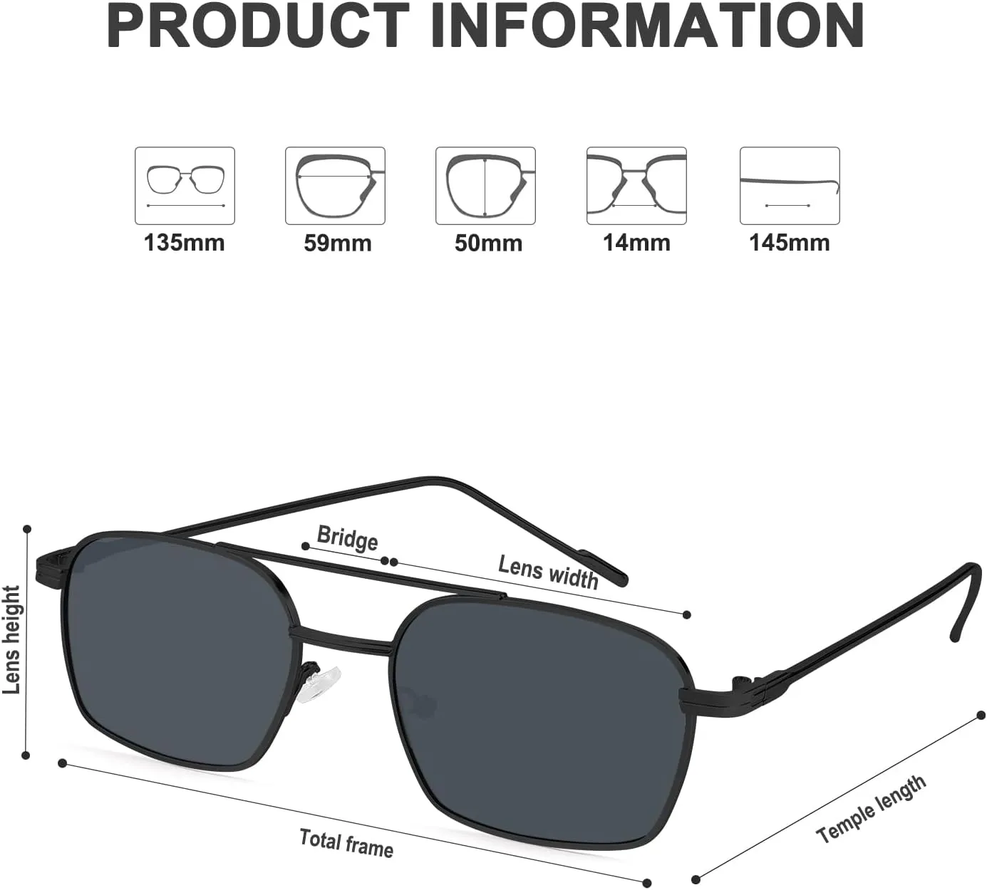 FEISEDY Fashion Square Aviator Sunglasses Women Men Trendy Retro Metal Frame Sun Glasses Candy Color Lens B1036