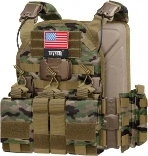 Feyachi Magnetic Tactical Vest Bulletproof - TM 20 Airsoft Vest MOLLE System Quick Release One Button Disassembly