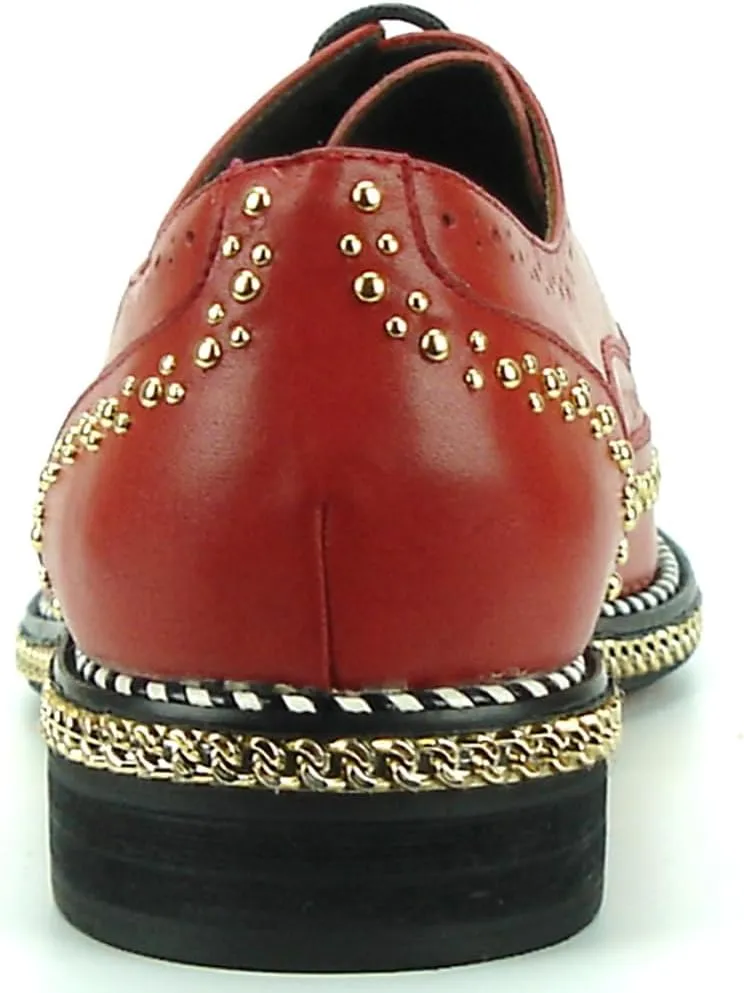 FI-7201 Men's Leather Lace up Wing Tip Shoes