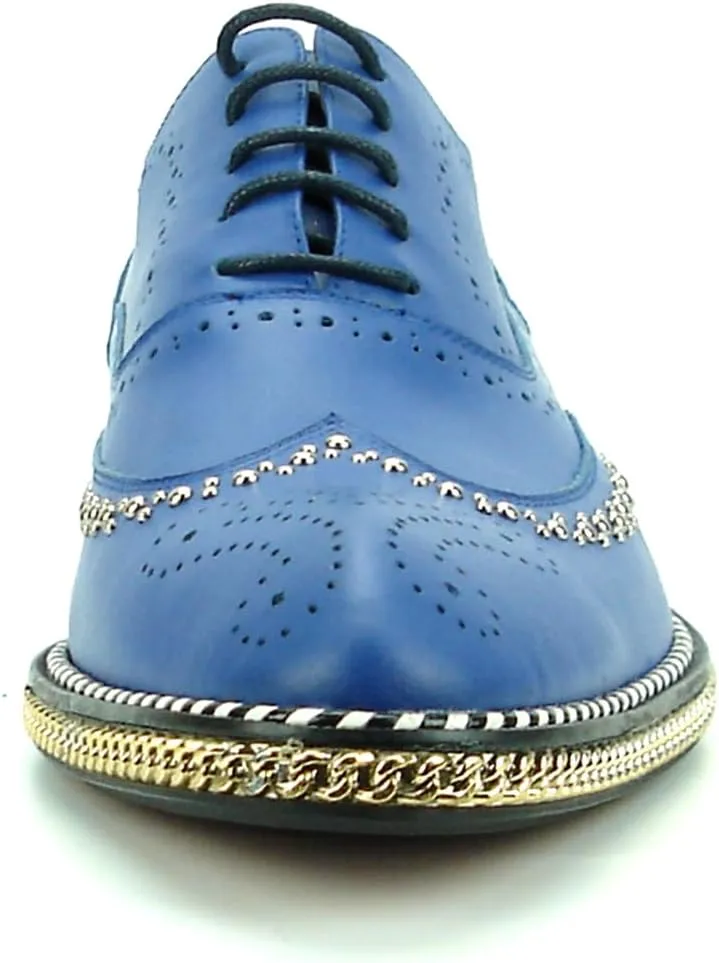FI-7201 Men's Leather Lace up Wing Tip Shoes