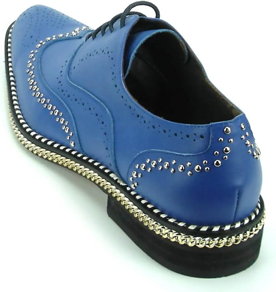 FI-7201 Men's Leather Lace up Wing Tip Shoes