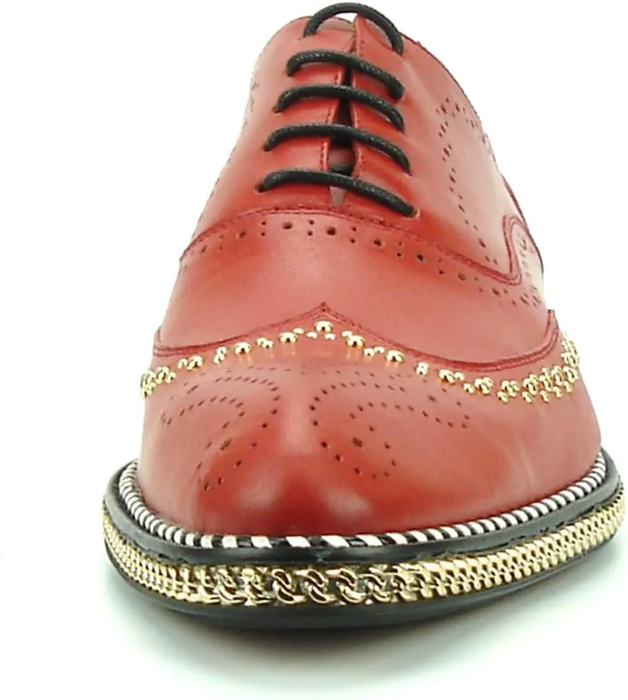 FI-7201 Men's Leather Lace up Wing Tip Shoes