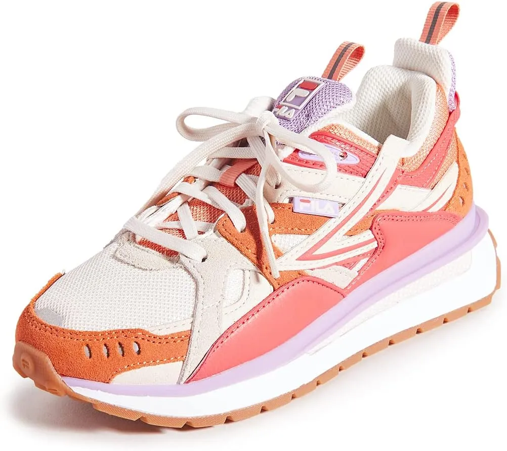 Fila Women's Sandenal Sneakers, Whisper White/Cadmium Orange, 11 Medium US