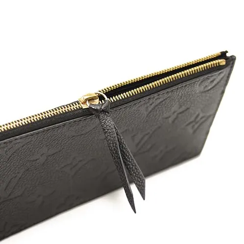 FINAL SALE $1620 Louis Vuitton Empreinte Pochette Felicie Chain Wallet Black
