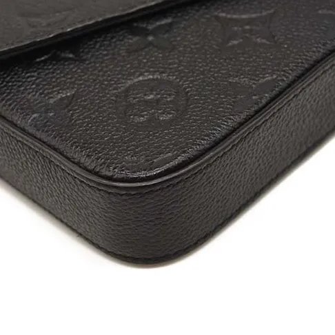 FINAL SALE $1620 Louis Vuitton Empreinte Pochette Felicie Chain Wallet Black