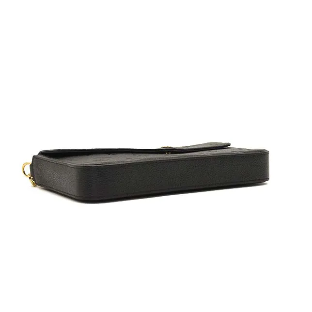 FINAL SALE $1620 Louis Vuitton Empreinte Pochette Felicie Chain Wallet Black