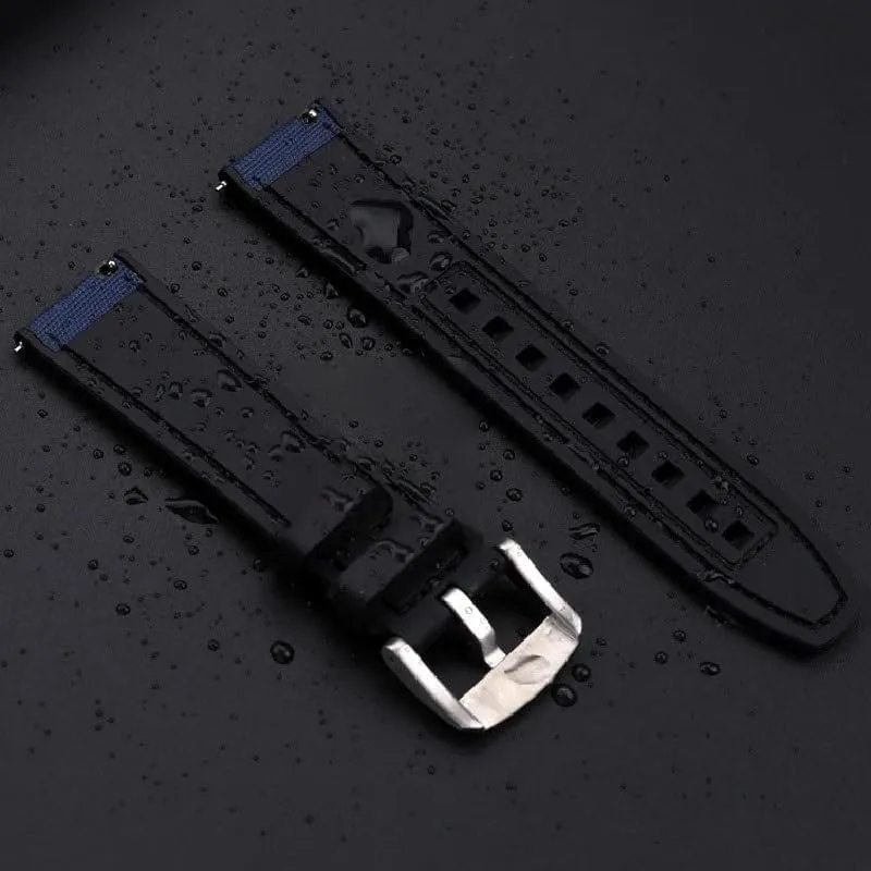 FKM Watch Strap For Mido Helmsman M005 M038.431 M038431a Quick Release Canvas Nylon Watchband Bracelet