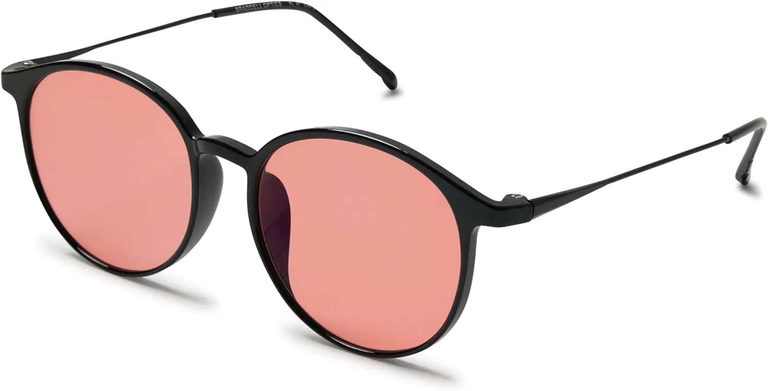 FL 41 Rose Tinted Reading Glasses for Migraine Light Sensitivity and Fluorescent LED Glare