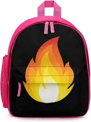Flaming Fire Simple Backpack Lightweight Cute Printing Shoulder Bag Family Travel Pink-style