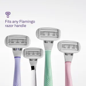 Flamingo Foaming Shave Gel 6.7 oz & 12 Count 5-Blade Razor Refills Bundle
