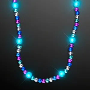 FlashingBlinkyLights Turquoise Light Up LED Bead Necklace