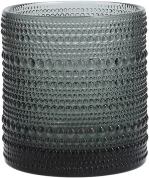 Fortessa Jupiter Beaded Hobnail Glass, 14 Ounce Triple Old Fashioned (Set of 6), Storm