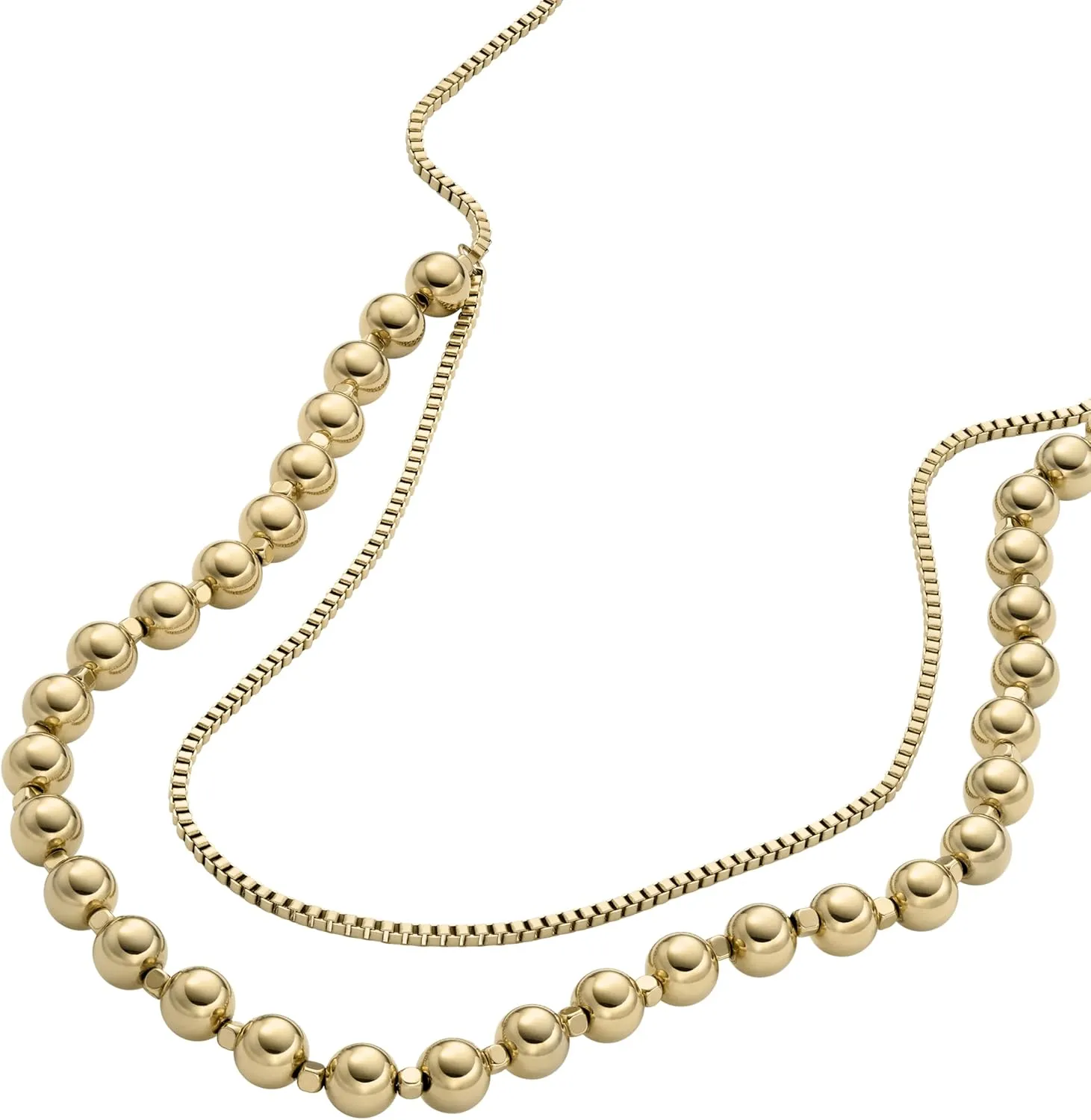Fossil Women's Gold-Tone Stainless Steel Pendant Chain Necklace for Women