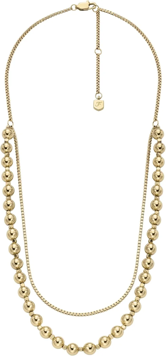 Fossil Women's Gold-Tone Stainless Steel Pendant Chain Necklace for Women