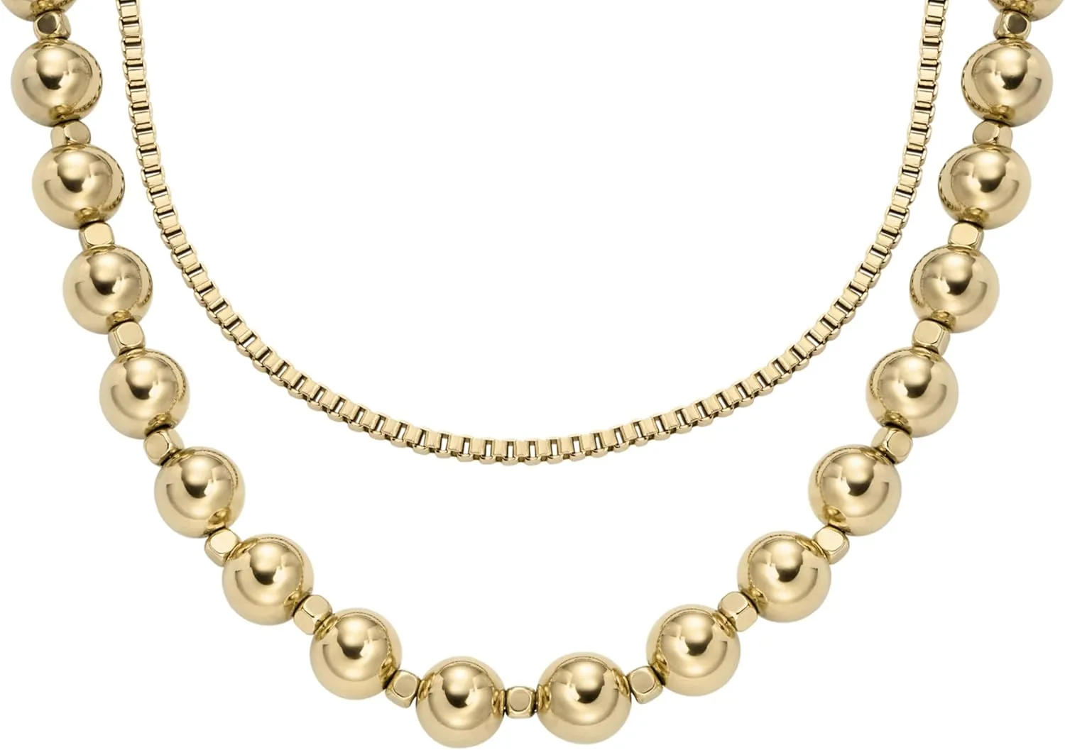 Fossil Women's Gold-Tone Stainless Steel Pendant Chain Necklace for Women