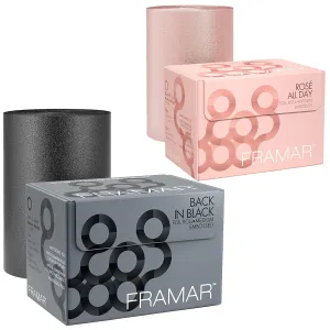 FRAMAR Back in Black Embossed Roll Aluminum Foil Medium 320 ft   FRAMAR Rosé All Day Embossed Roll Aluminum Foil Medium 320 ft