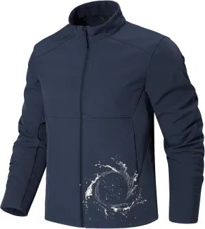 FREE SOLDIER Men's Waterproof Softshell Jacket Lightweight Fleece Lined Jacket Outdoor Hiking Windbreaker