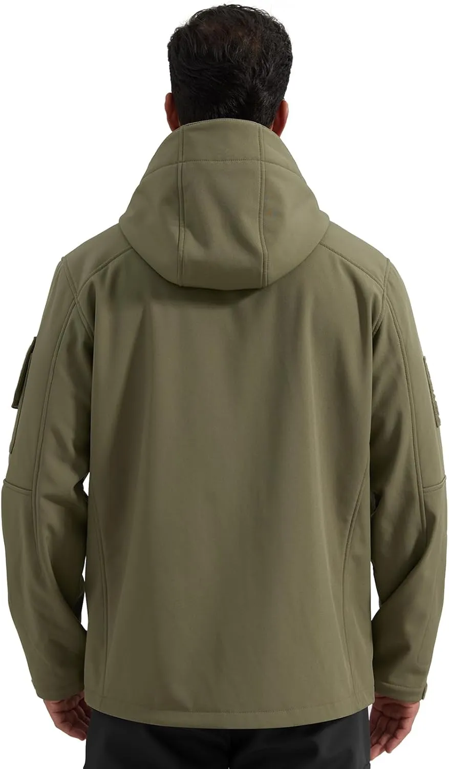 FREE SOLDIER Men's Waterproof Softshell Jacket Thick Fleece Lined Outdoor Jacket Tactical Military Hoodie Windbreaker