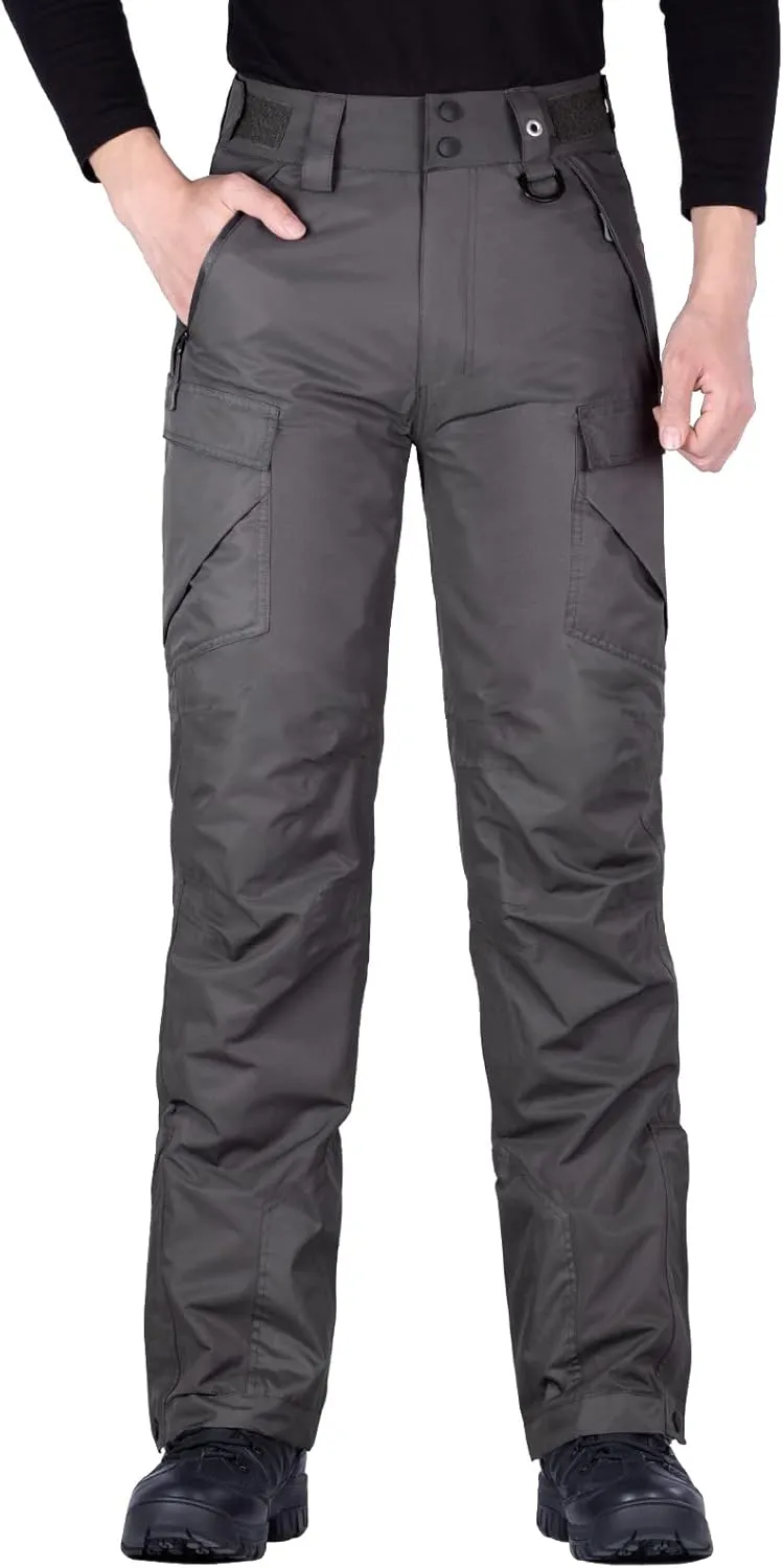 FREE SOLDIER Men's Waterproof Warm Snowboard Insulated Pants Winter Ski Snow Pants