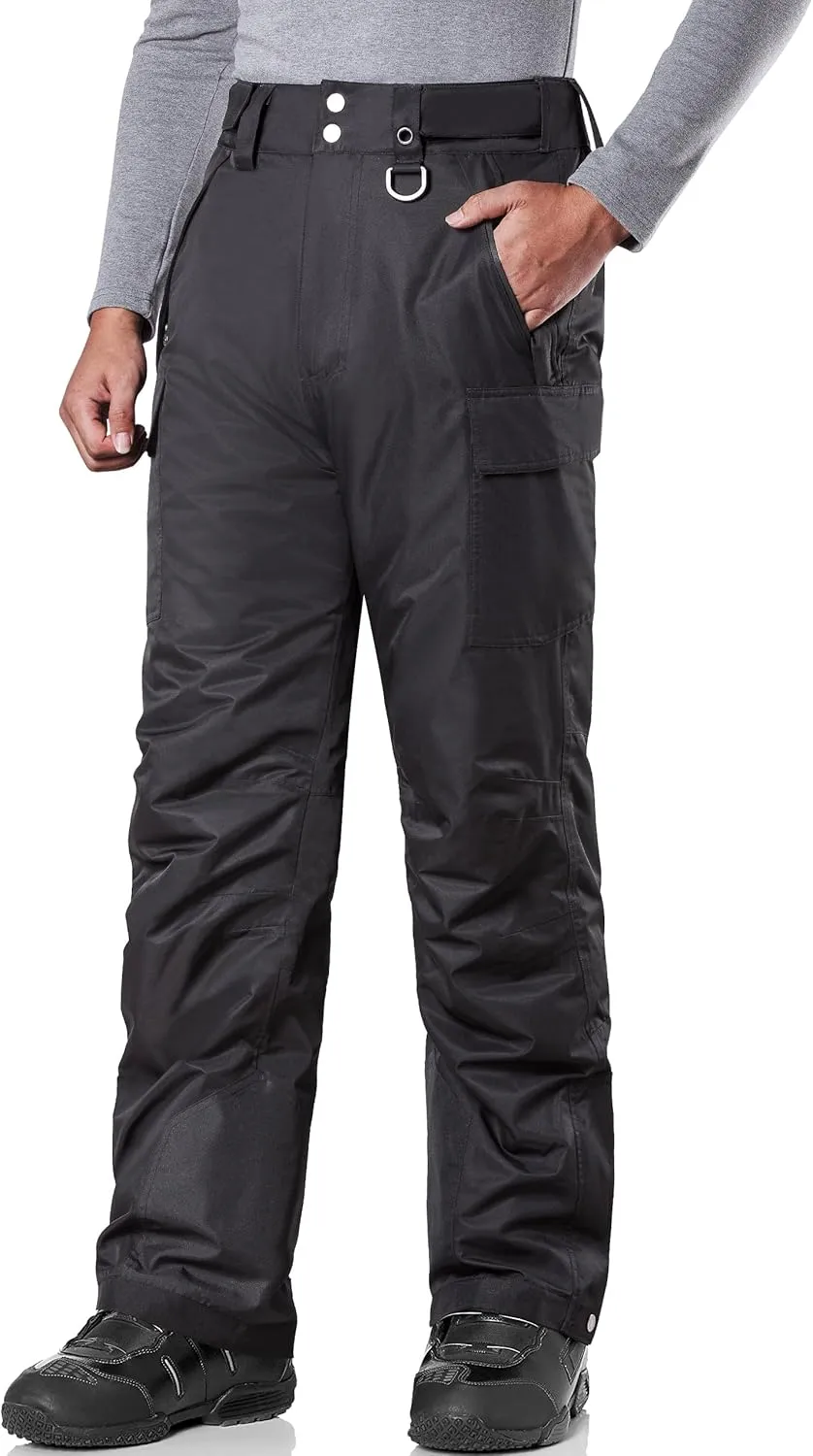 FREE SOLDIER Men's Waterproof Warm Snowboard Insulated Pants Winter Ski Snow Pants