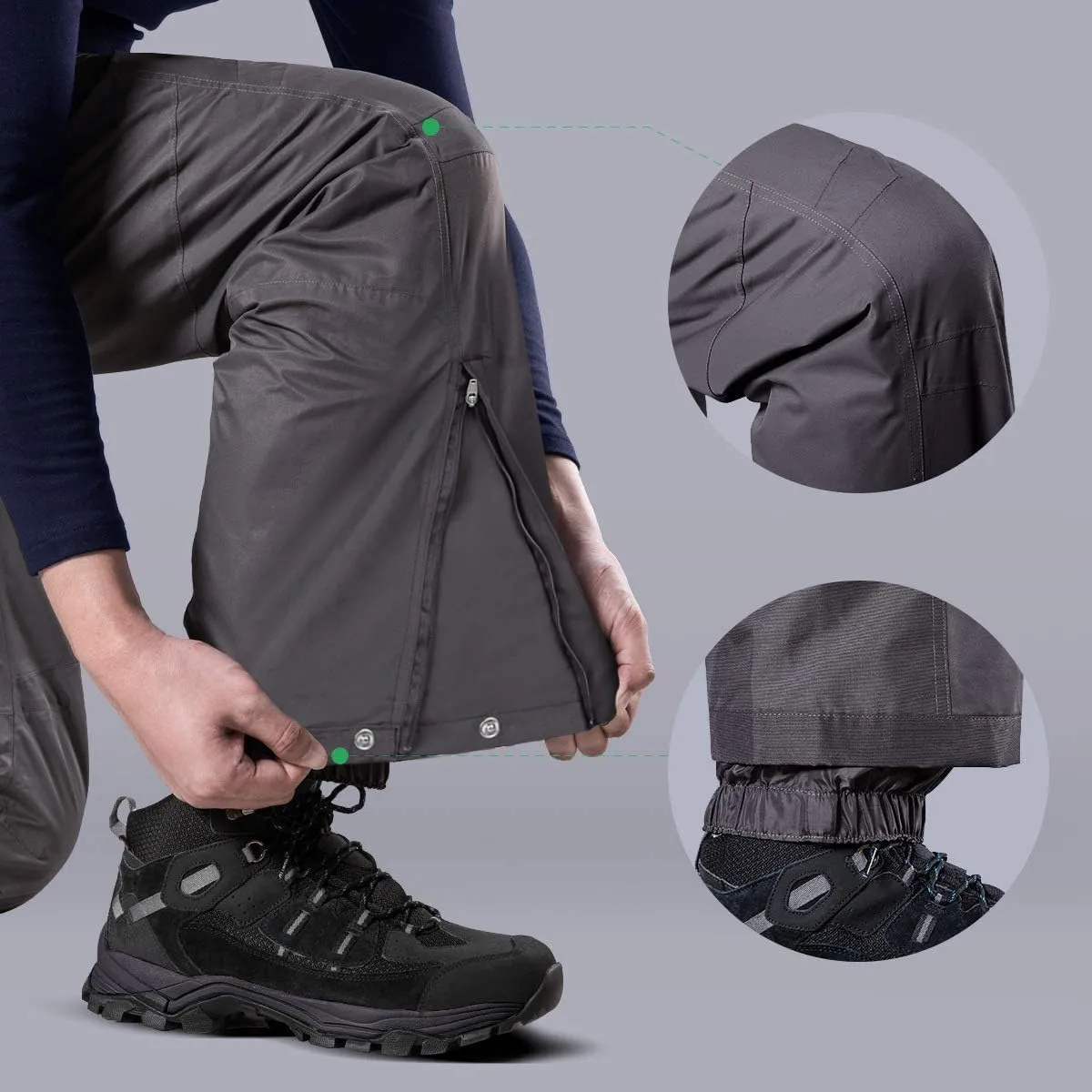 FREE SOLDIER Men's Waterproof Warm Snowboard Insulated Pants Winter Ski Snow Pants