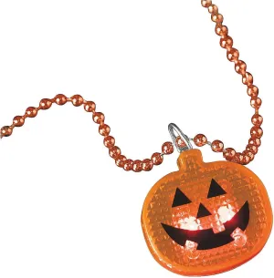 Fun Express Halloween Necklace with light Up Pumpkin (12 pieces) Halloween Party Favors for Kids