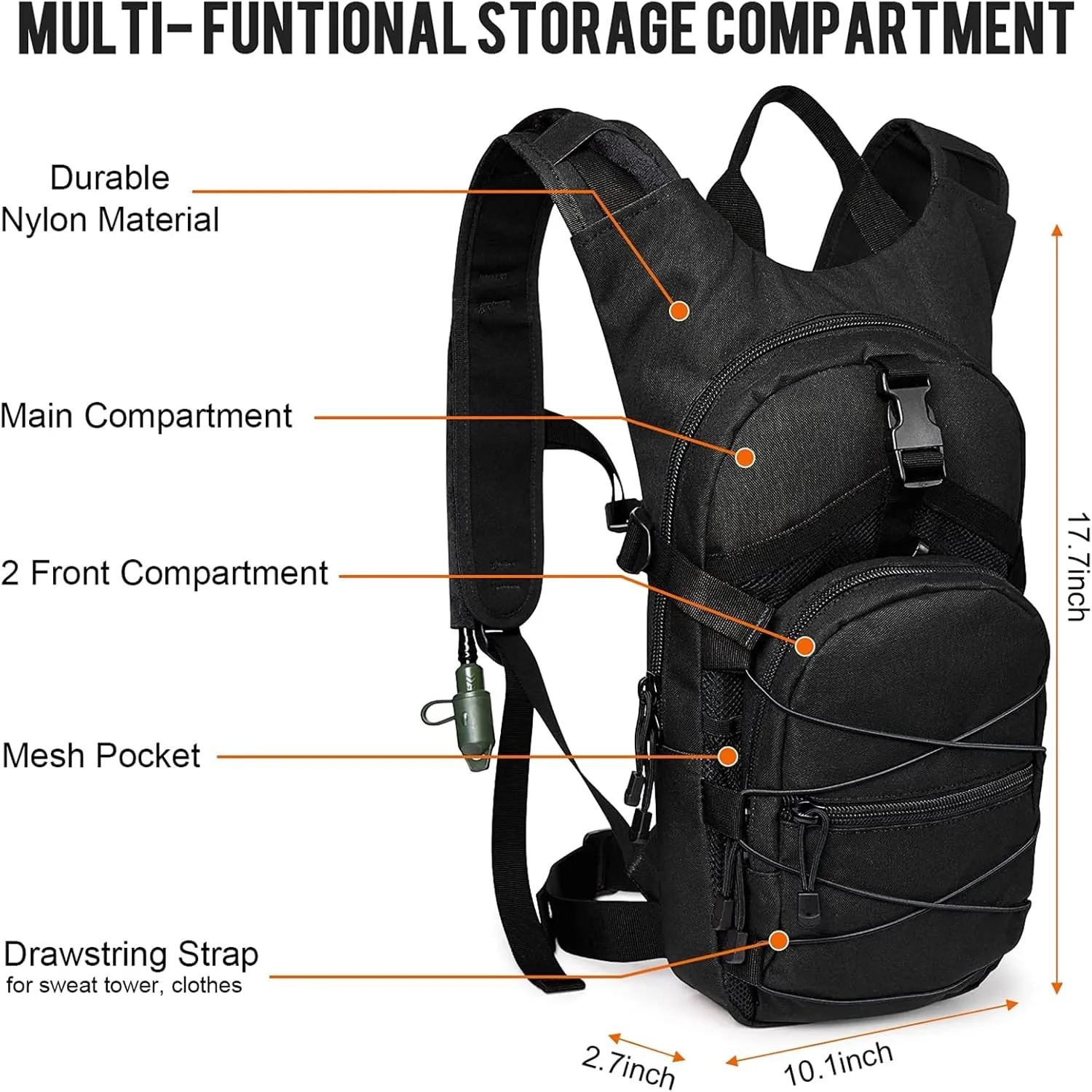 G4Free Hydration Pack Sports Runner Hydration Backpack with 3L Bladder for Running Hiking Cycling Biking