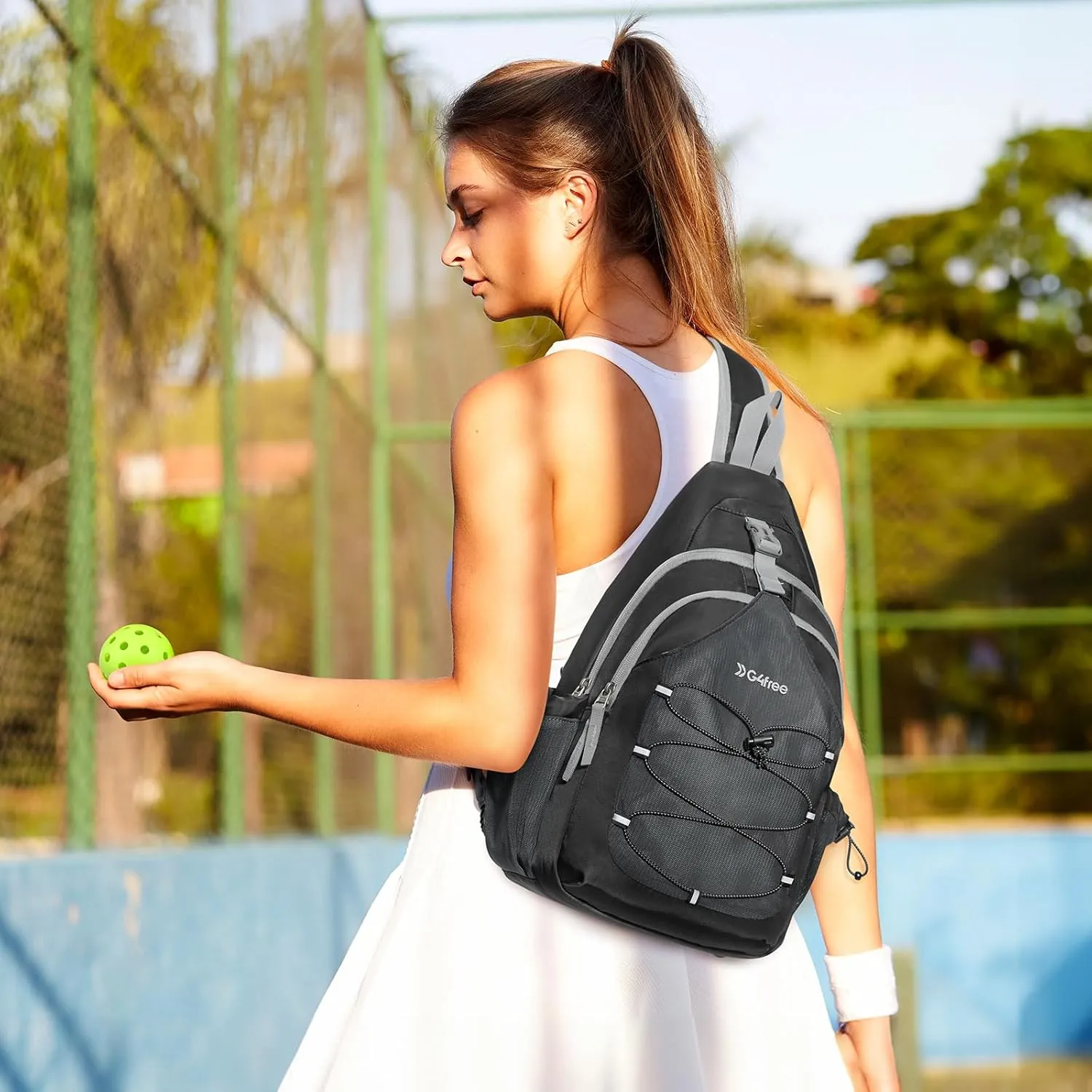 G4Free Pickleball Sling Bag for Women - Lightweight Crossbody Sports Bag