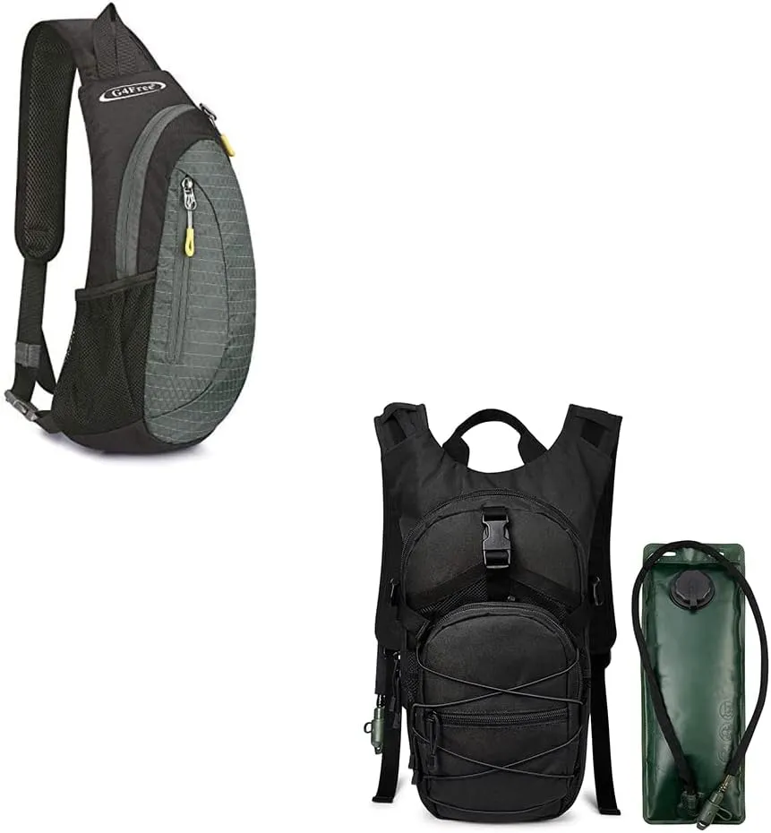 G4Free Sling Bags Shoulder Backpack with G4Free Hydration Pack Backpack