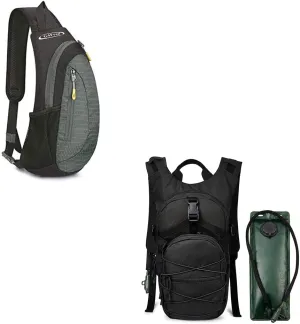 G4Free Sling Bags Shoulder Backpack with G4Free Hydration Pack Backpack