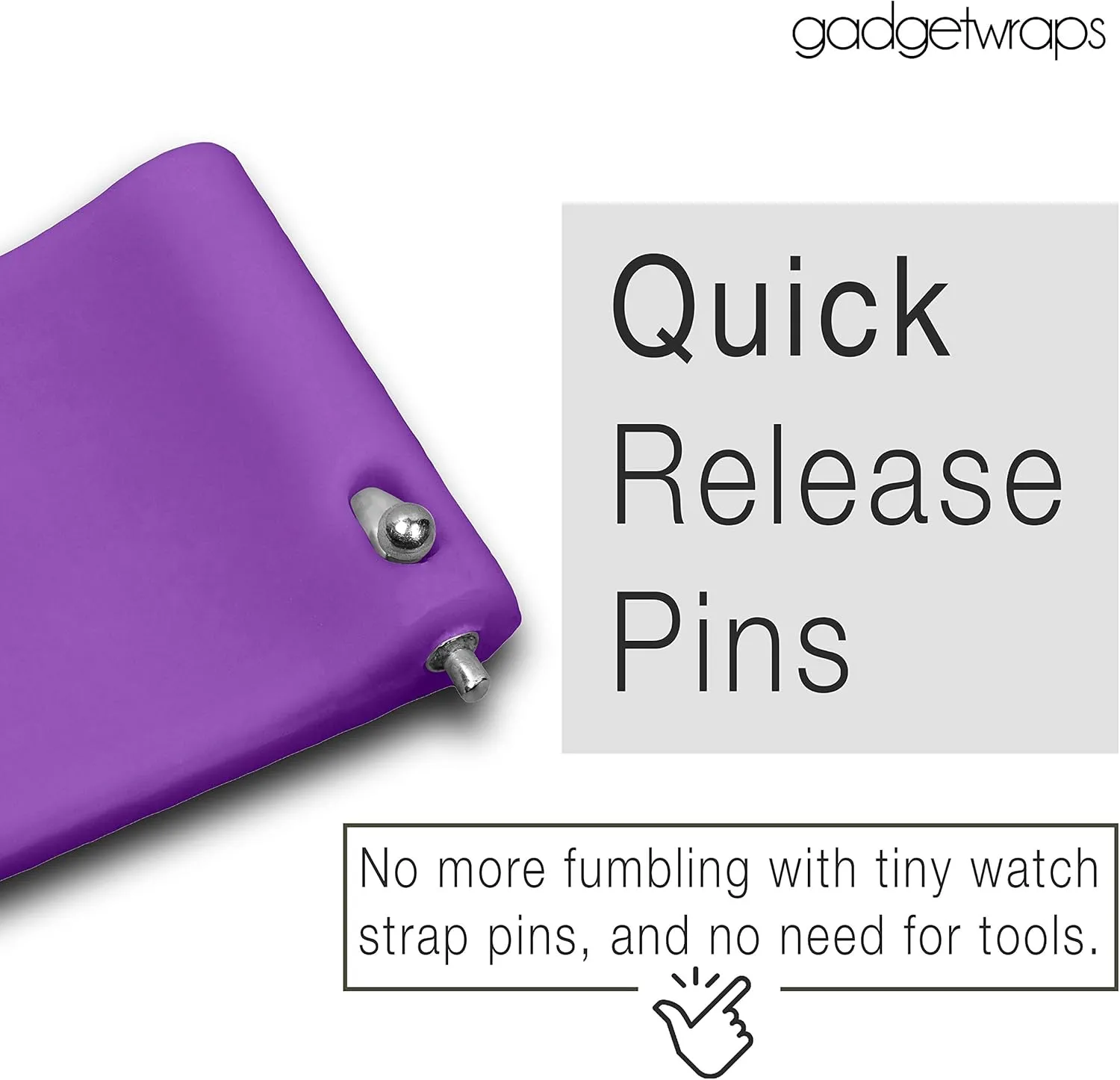GadgetWraps 18mm Silicone Watch Band Strap with Quick Release Pins – Compatible with Speidel, Daniel Wellington, Wristology - 18mm Quick Release Watch Band (Pastel Purple, 18mm)