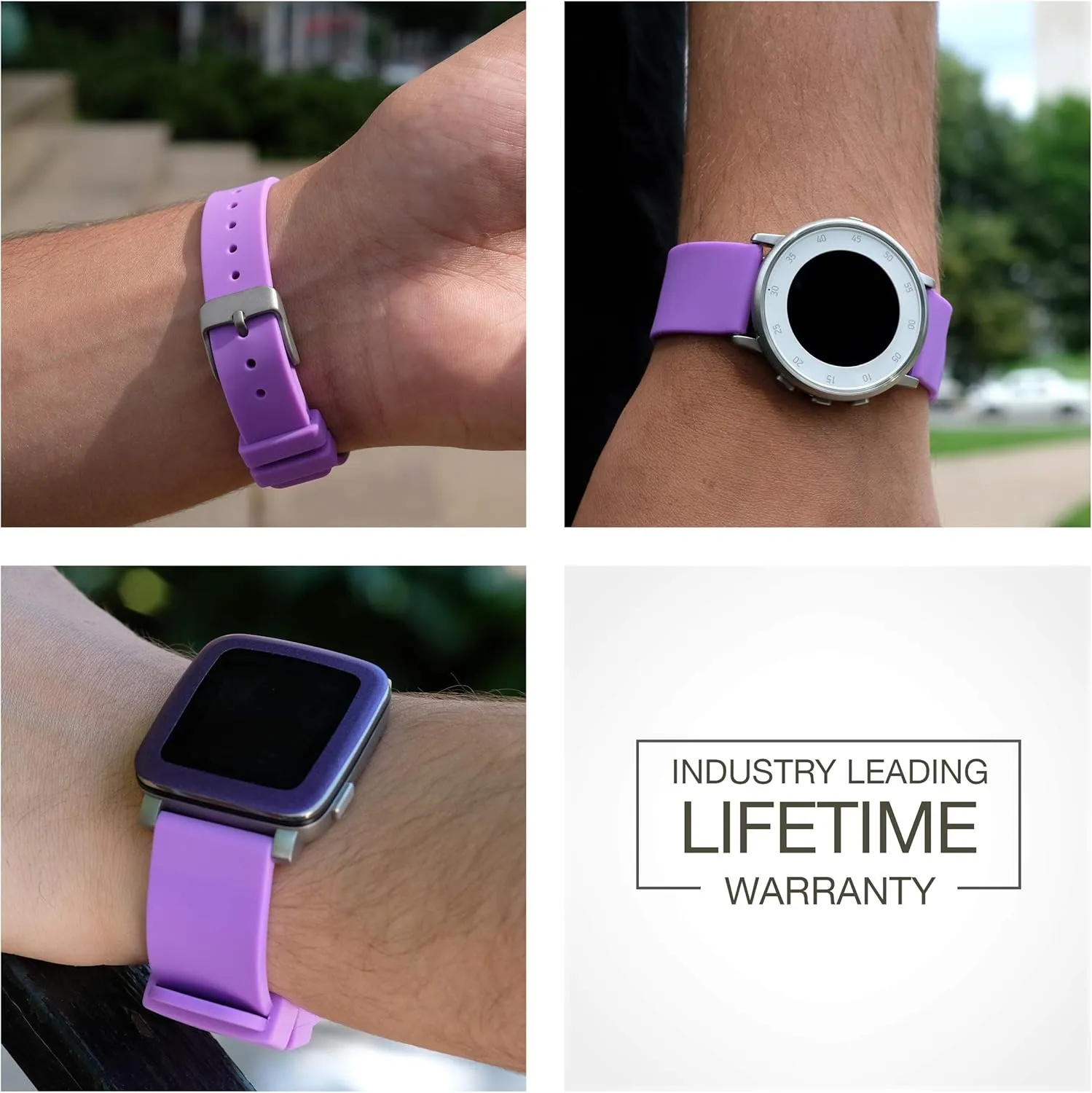 GadgetWraps 18mm Silicone Watch Band Strap with Quick Release Pins – Compatible with Speidel, Daniel Wellington, Wristology - 18mm Quick Release Watch Band (Pastel Purple, 18mm)