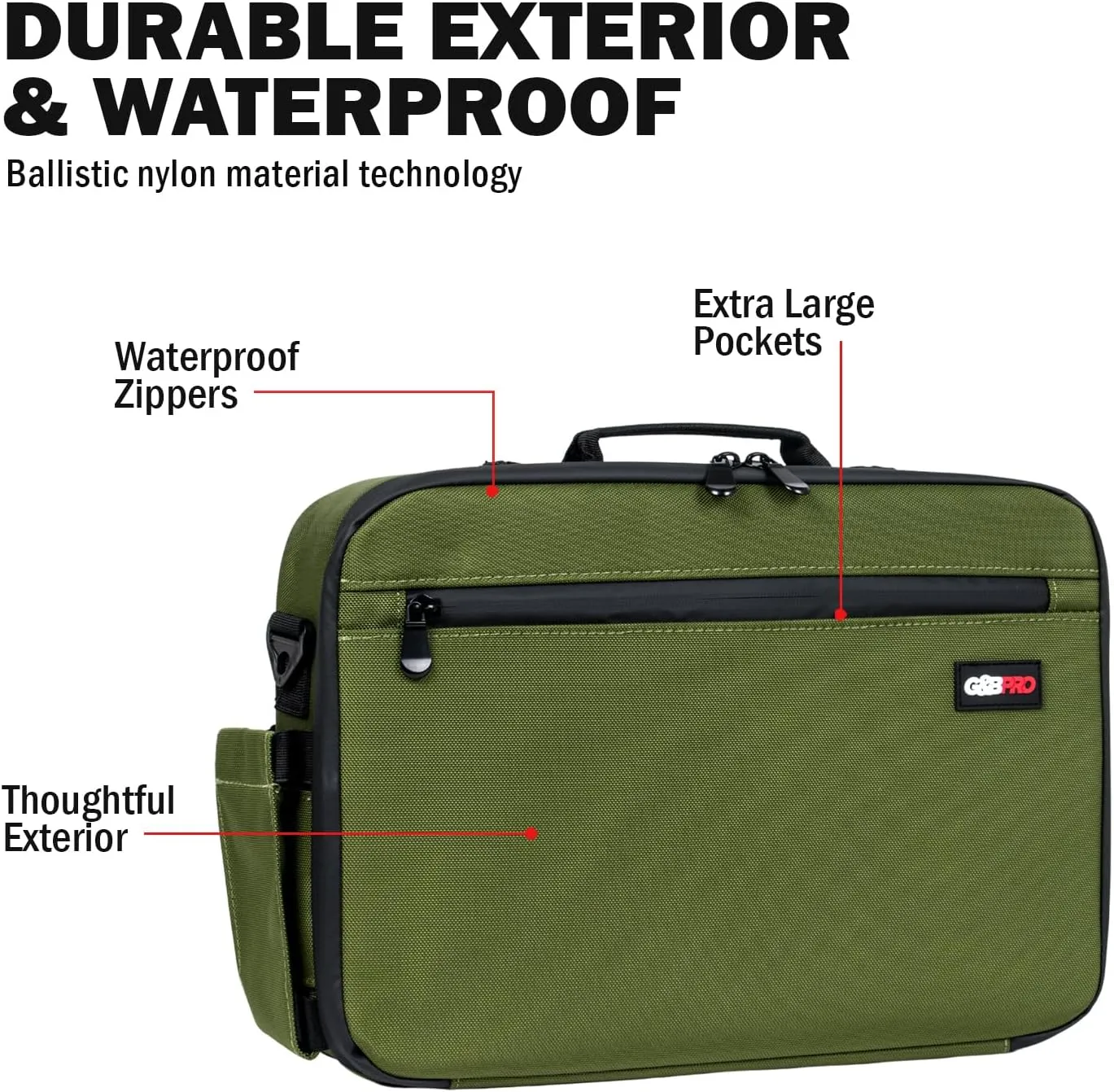 G&BPRO Crossbody Briefcase with Extending Tray System | All-in-one Mobile Workstation Travel Bag